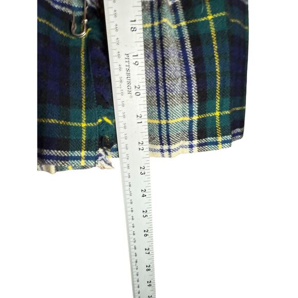 Vintage Clan Laird 100% Wool Kilt Skirt Made in Scotland Tartan Green Blue - Picture 11 of 11